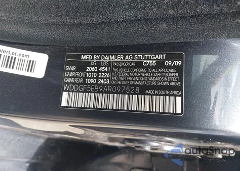 2010 Mercedes-Benz C 300 Luxury/Sport from USA, damaged, VIN WDDGF5EB9AR097528